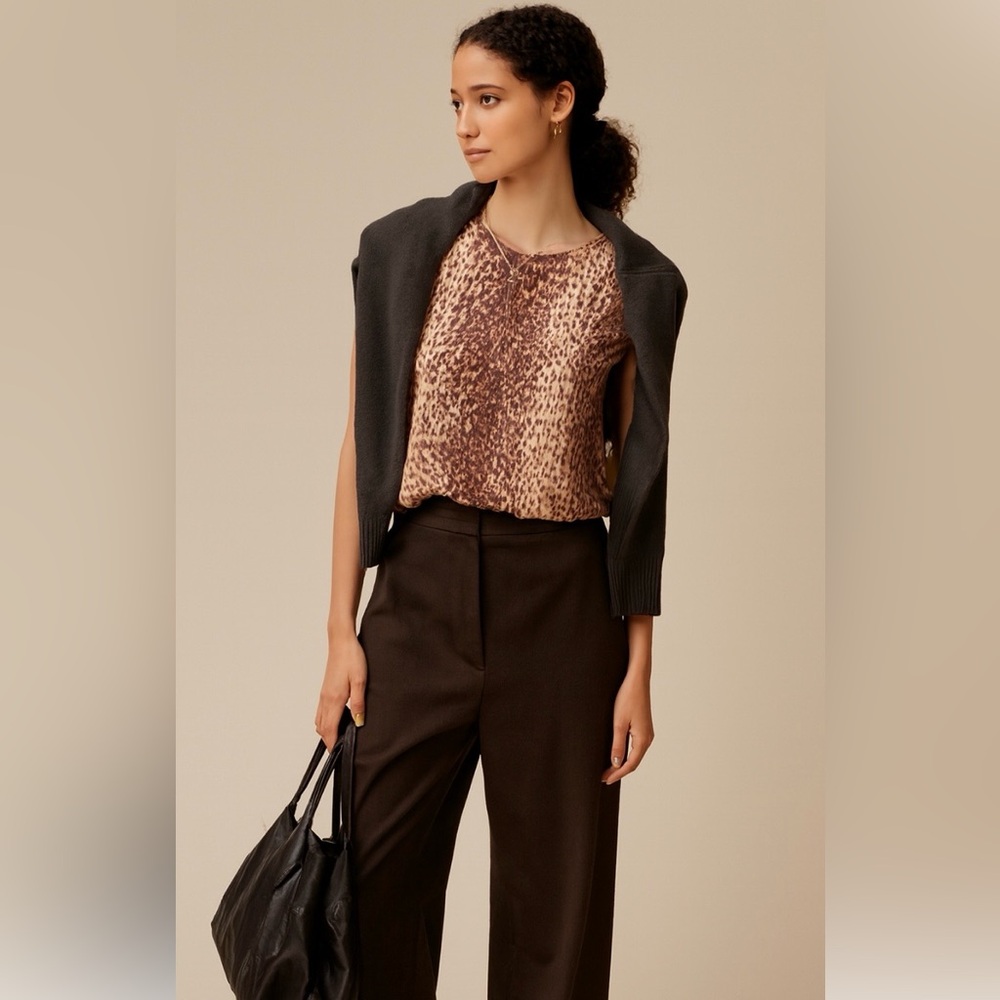 Outlander Woman Leopard Animal Print Sleeveless Sweater Top Tank Plus Size 3X